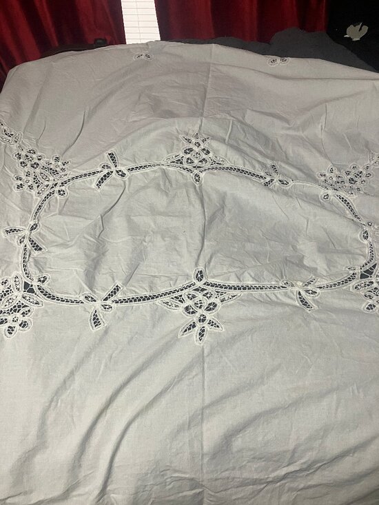 Other - Vintage Battenburg Lace Cotton Large Tablecloth